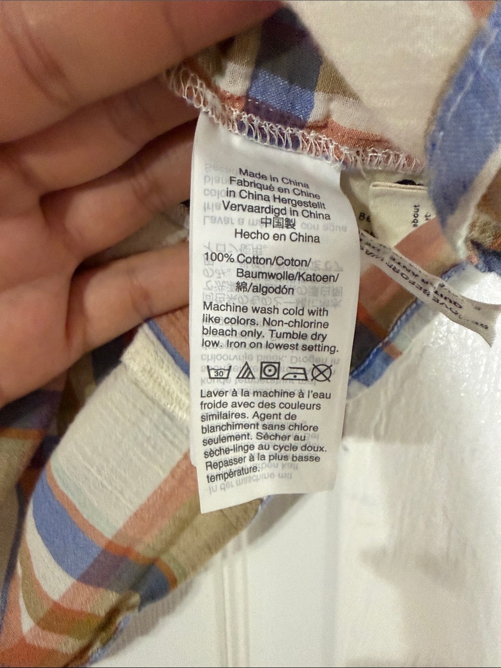 Madewell Plaid Flutter Sleeve V-Neck Blouse | Size Medium | 100% Cotton - Picture 3 of 5